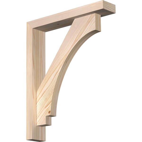 Ekena Millwork Imperial Block Smooth Bracket w/ Offset Brace, Douglas Fir, 3 1/2"W x 18"D x 22"H BKT0402X18X22IMP05SDF - main